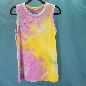 Tie-Dye Sleeveless Tank Top By White Birch - Size S